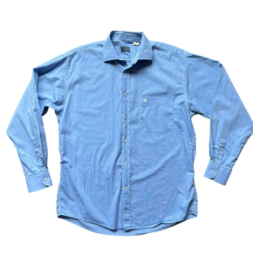 Kenzo Homme Blue Cotton Button Down Shirt Men’s 40 M/L